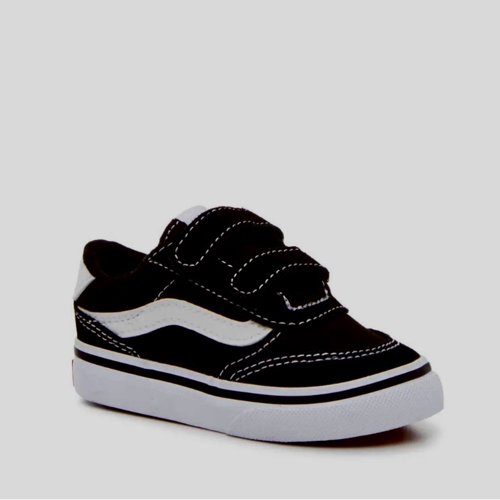 Vans Toddler Black and White Velcro Sneakers